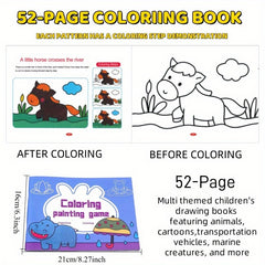 Kids Coloring Book Animals Floral Patterns Educational Activity Book Ages 5-10