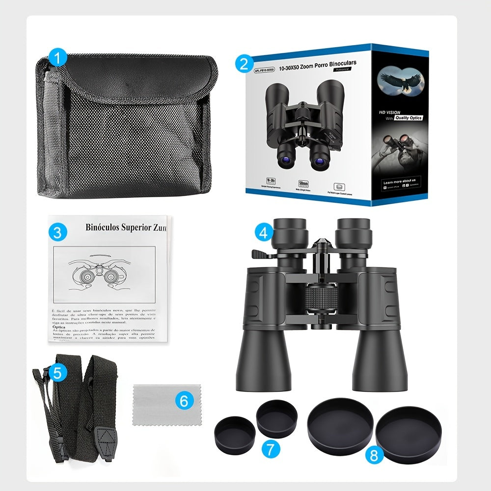 High-Powered 30x50 Binoculars for Bird Watching, Travel, Sightseeing & Concerts