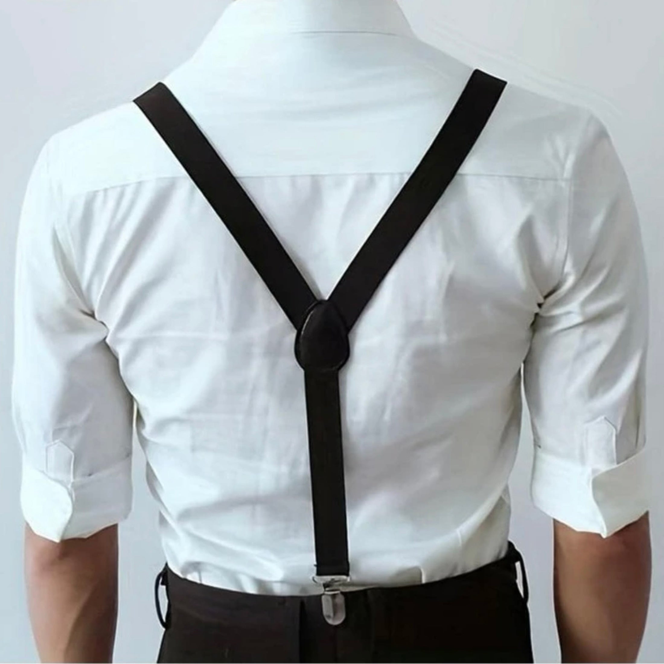 Plain Elastic Suspender with Bow Ties for Men