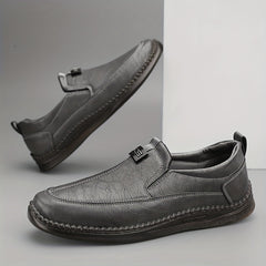 Men's Round Toe Loafer Shoes Slip On Non-slip Comfy Men's Shoes