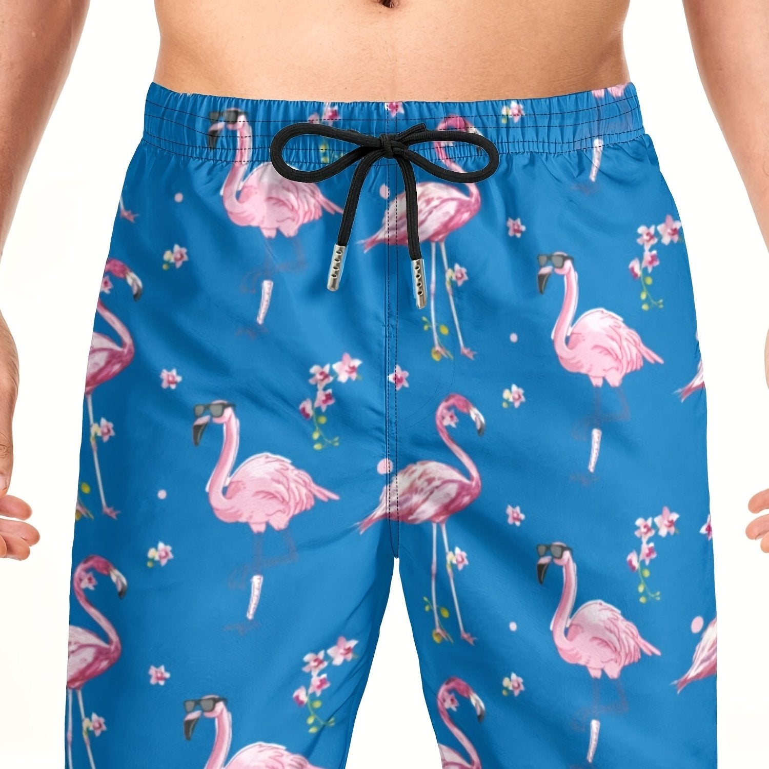 Flamingo Drawstring Swim Trunk Men's Board Shorts