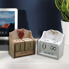 Modern Minimalist Peach Heart Wooden Calendar Decoration for Home and Office