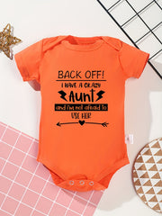 Cotton Baby Onesies Crazy Aunt Letter Print Soft Romper 0-24M