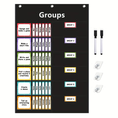 Small Group Management Pocket Chart for Classroom with 96 Cards