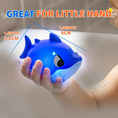 10pcs Light Up Sea Animals Bath Toys Set Glitter Colorful Bathtub Floating Toys