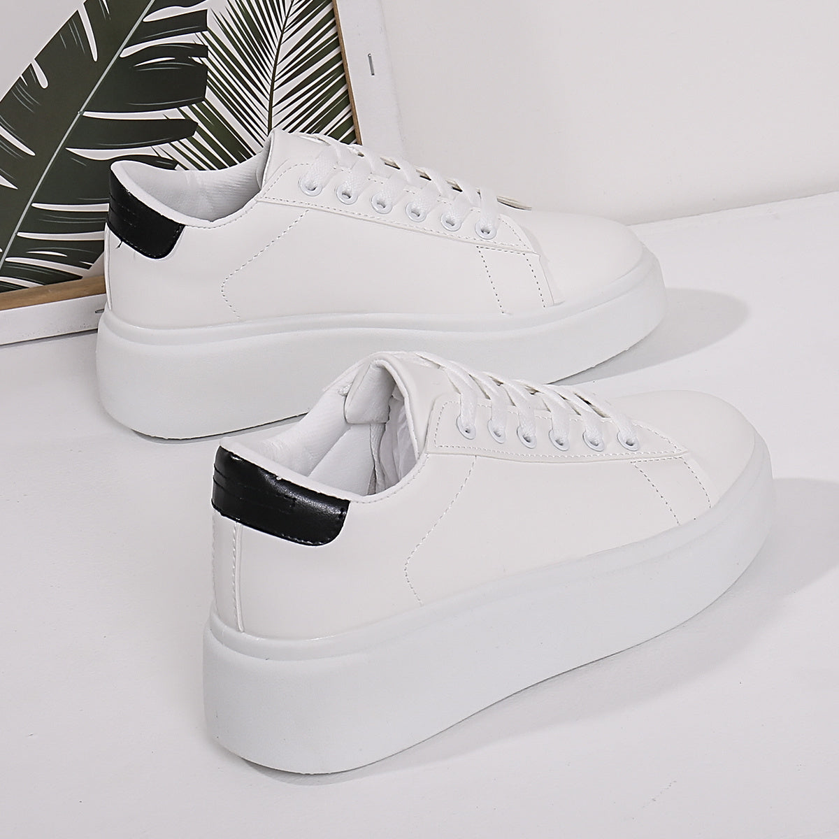 Women's Low Top Thick Bottom Sneakers Skateboard Shoes
