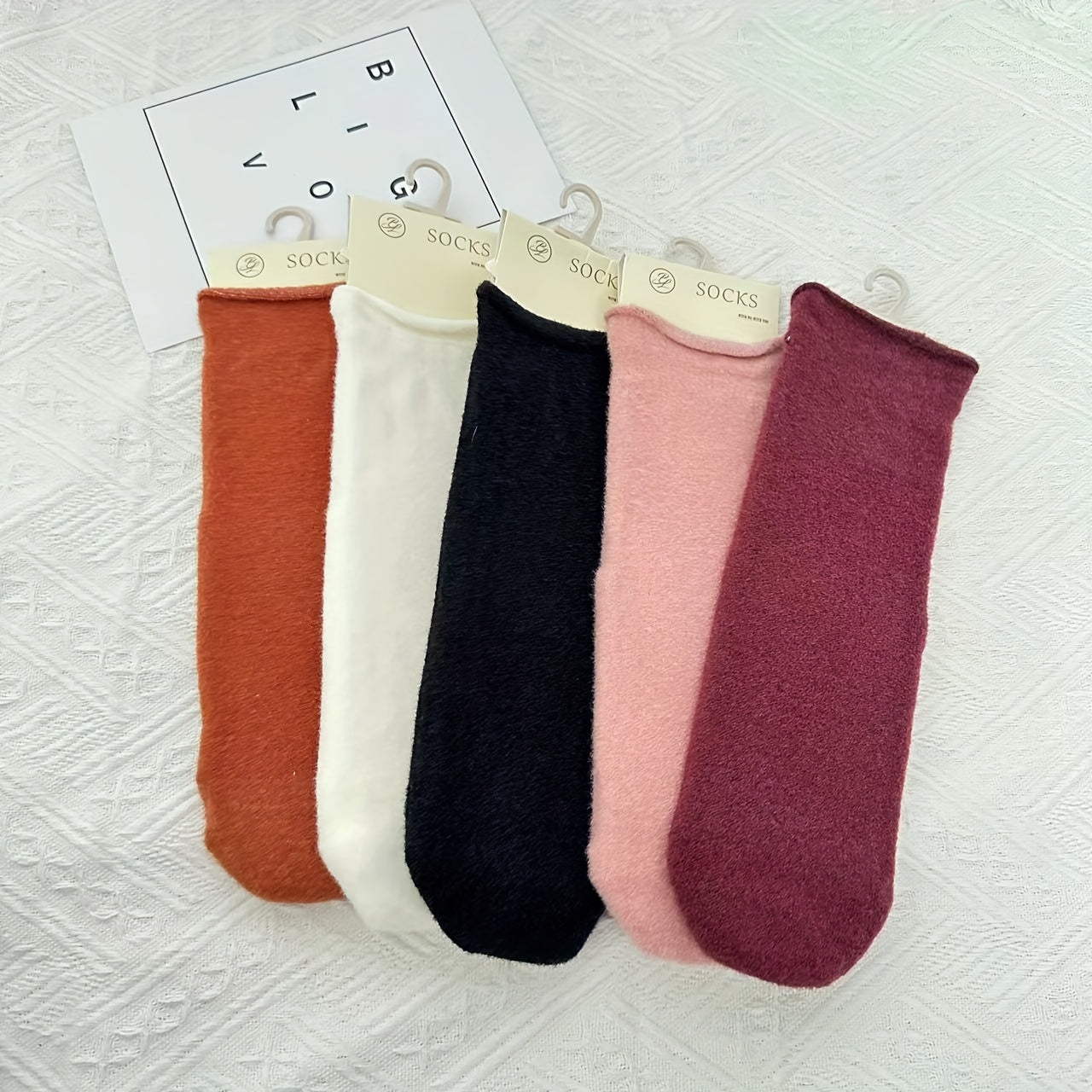 10 Pairs Women's Solid Mid Tube Socks Soft & Comfy Stockings Hosiery