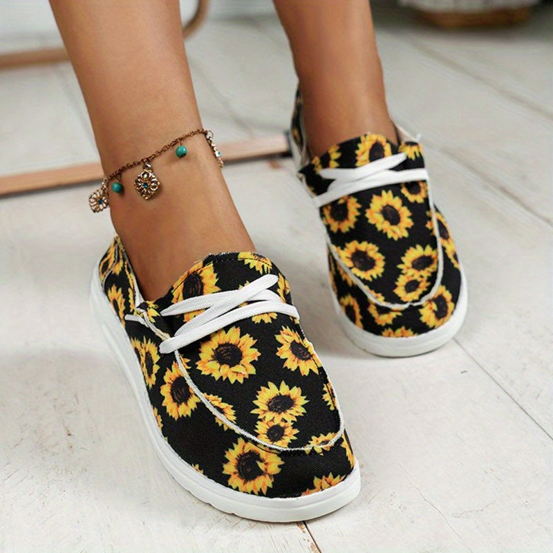 Women's Casual Canvas Shoes Lightweight Lace Up Outdoor Sneakers