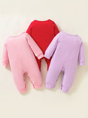 Baby Girls Cotton Loungewear Set Solid Rompers 3pcs