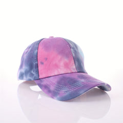 Tie Dye Ponytail Baseball Cap Colorful Print Sunshade Sports Hat