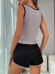 Colorblock Lounge Set Sleeveless Tank Top & Shorts