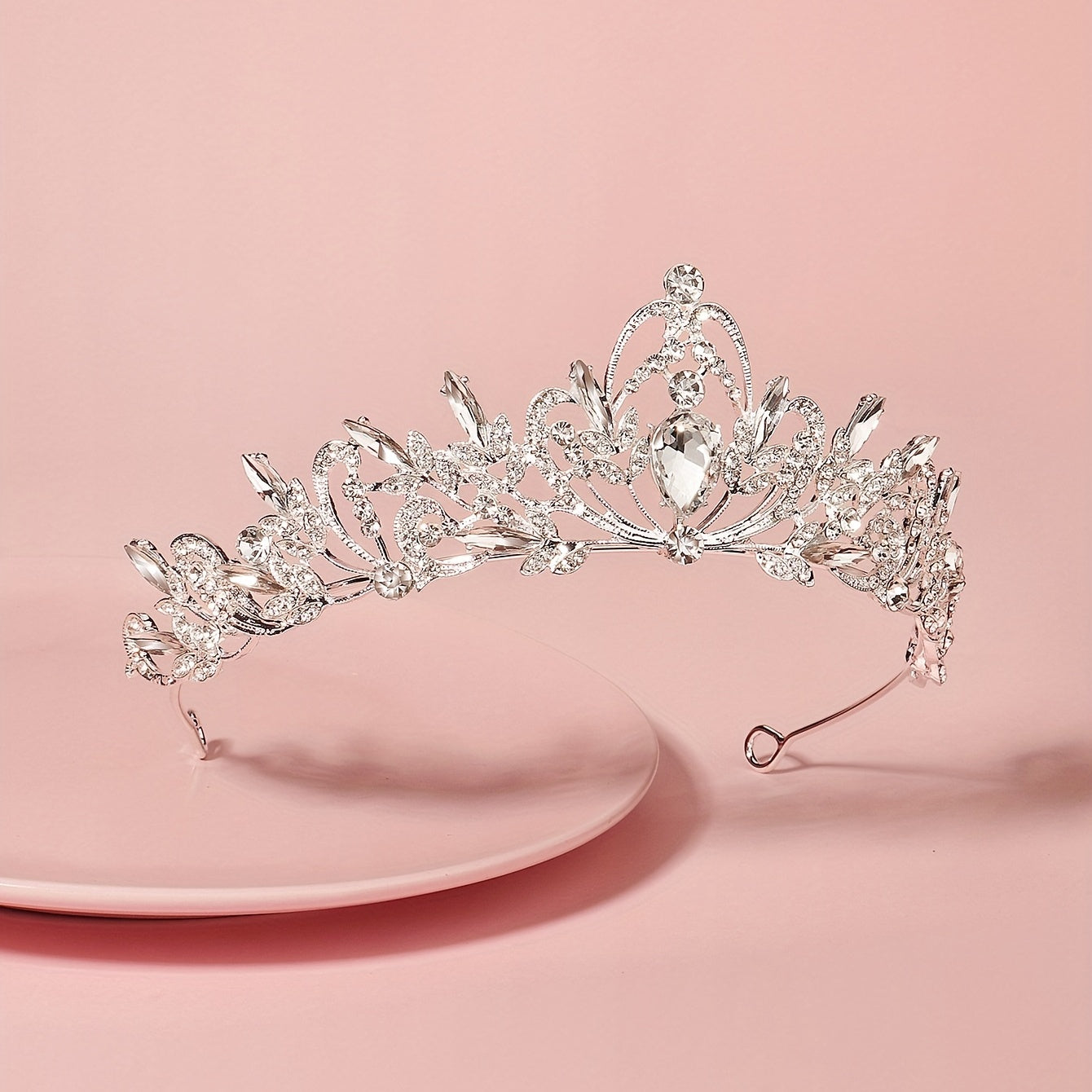 Silver Rhinestone Princess Tiara for Girls