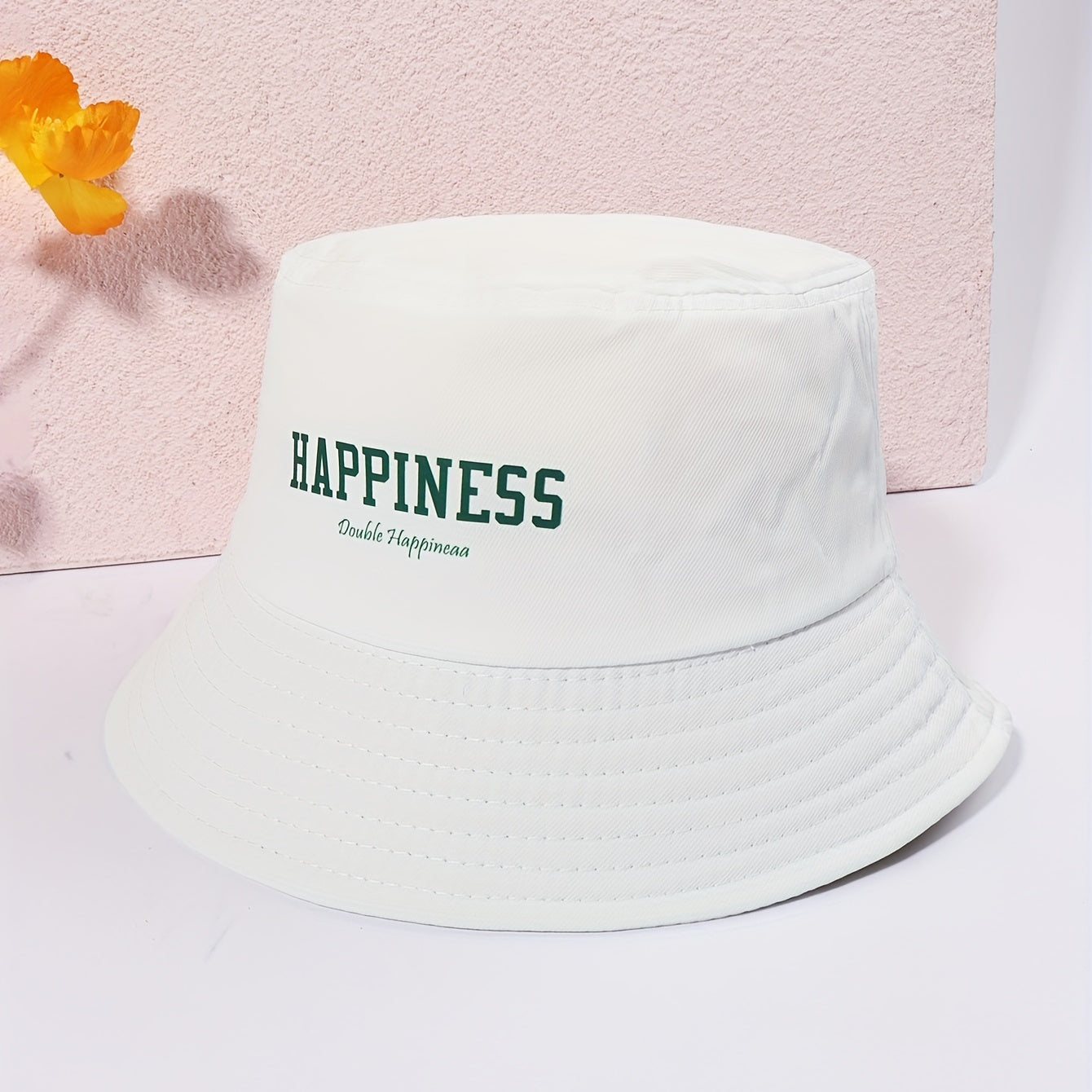HAPPINESS Bucket Hat Causal Breathable Sunscreen Basin Hat Unisex