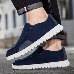 Men's Breathable Canvas Slip On Shoes for Walking Jogging
