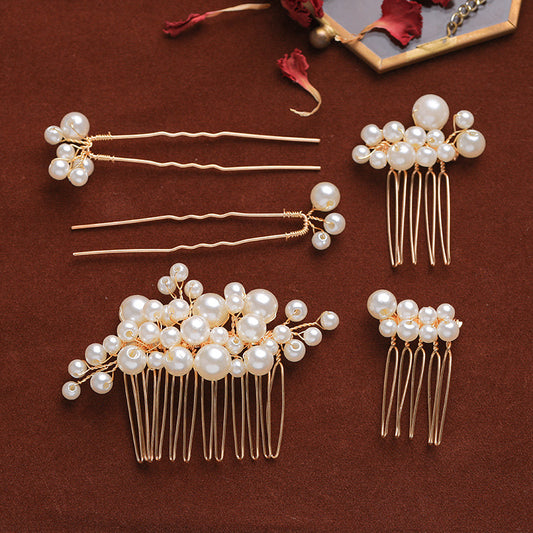 5pcs Bridal Pearls Hair Pins Hair Accessories For Brides