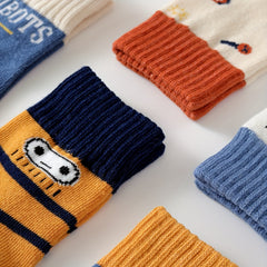Stylish Robot Letter Striped Socks for All Seasons