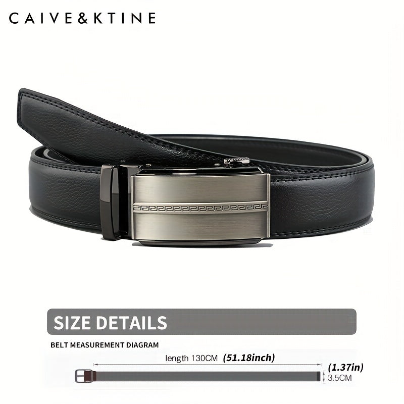 Caivektine Men's Cowhide Belt Business Casual Leather Belt