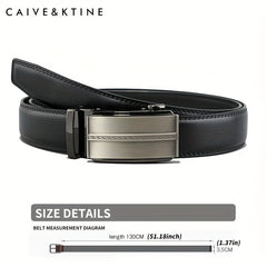 Caivektine Men's Cowhide Belt Business Casual Leather Belt
