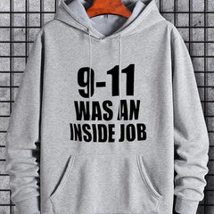 Men's Letter Print Hoodie Drawstring Hooded Sweatshirt