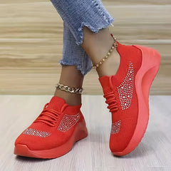Rhinestone Casual Running Shoes Soft Sole Sneakers