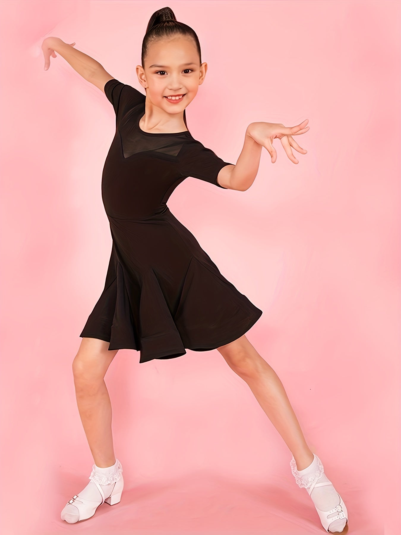 Latin Dance Dress Girls Performance Gymnastics Practice Suit