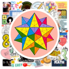 50pcs Math Series Waterproof Vinyl Stickers for Water Bottles Laptops Phones
