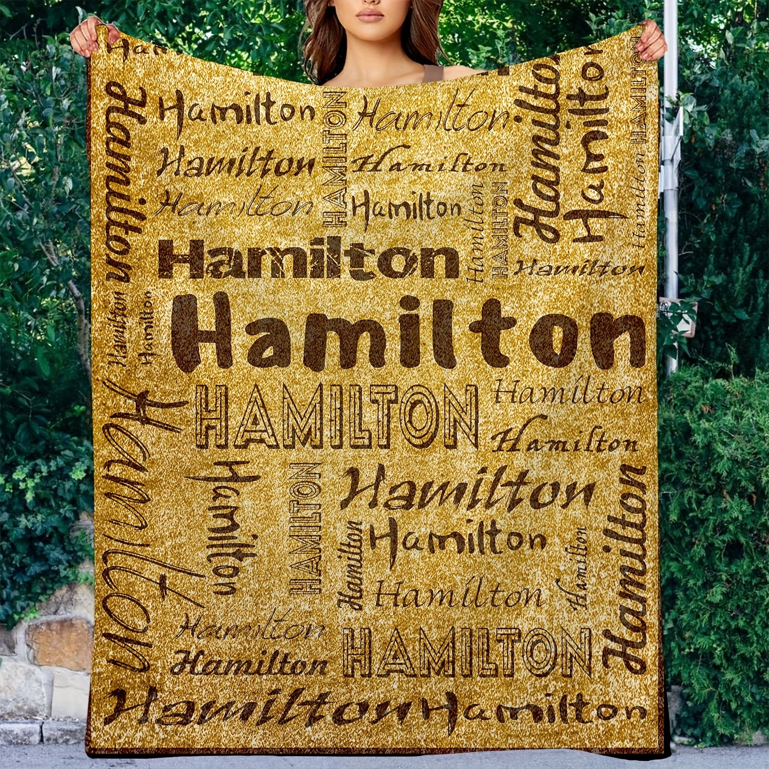 Golden Yellow Throw Blanket Soft Blanket All Seasons Home Sofa Outdoor Travel