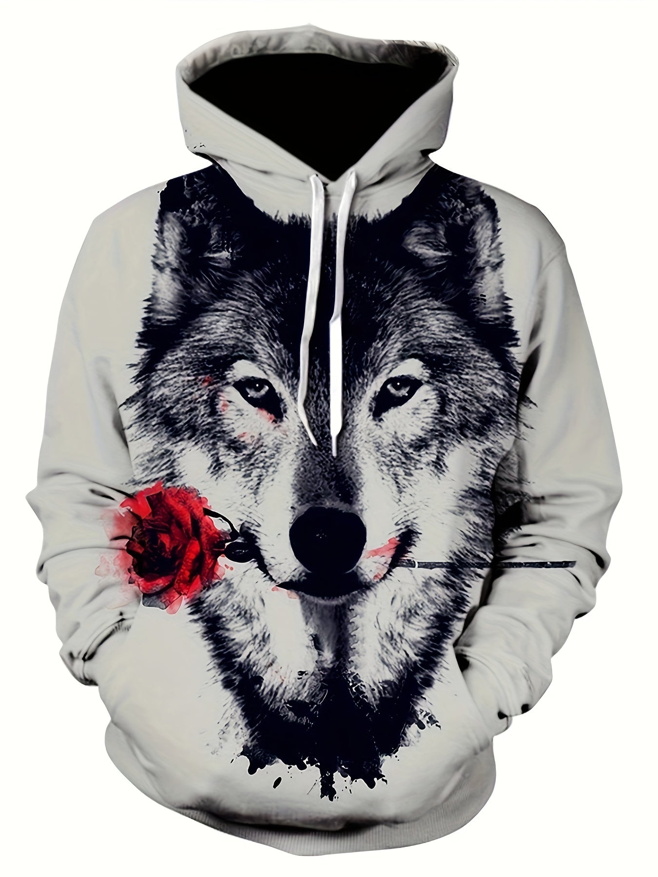 Wolf 3D Print Hoodie Men Graphic Hooded Pullover Autumn Winter