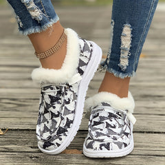 Women's Christmas Snow Boots Plush Comfort Flats