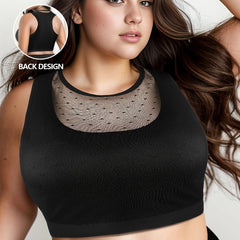 Women's Sports Bra Contrast Mesh Seamless Yoga Running Bra