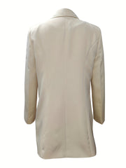 Solid Lapel Blazer Long Sleeve Office Wear