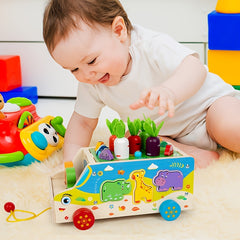 Carrot Pulling Fishing Pairing Block Toy for Kids