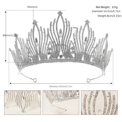 Baroque Rhinestone Silvery Crown Headband