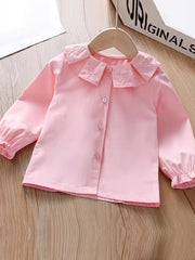 Toddler Girls Uniform Shirt Long Sleeve Blouse Tops