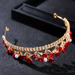 Red Rose Flowers Children s Crown For Girls