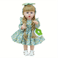 22" Blonde Princess Doll with Hairstyle Options & Green Floral Dress