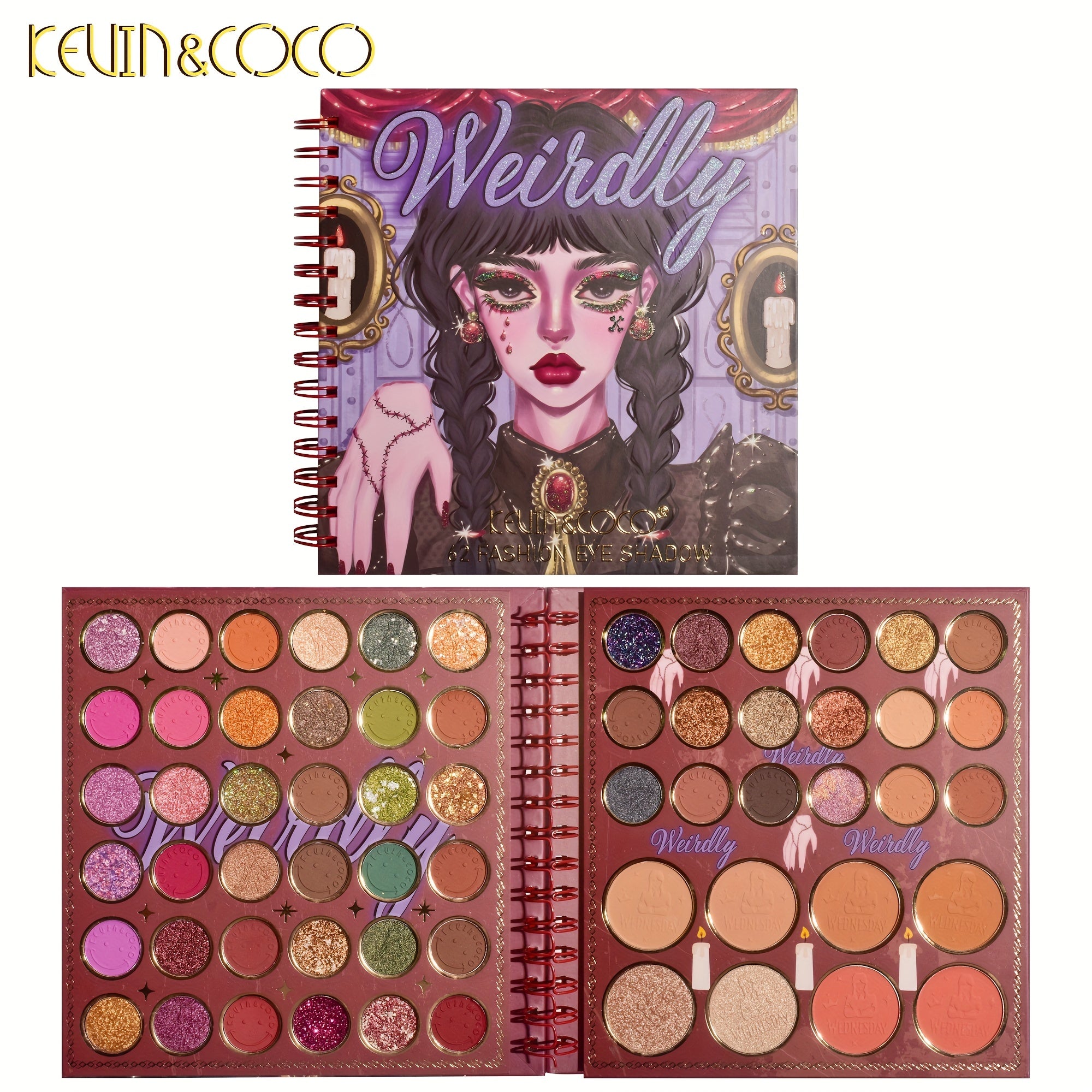 Long-Lasting 62-Color Eyeshadow Palette - Pearly Matte & Bright Earth Tones