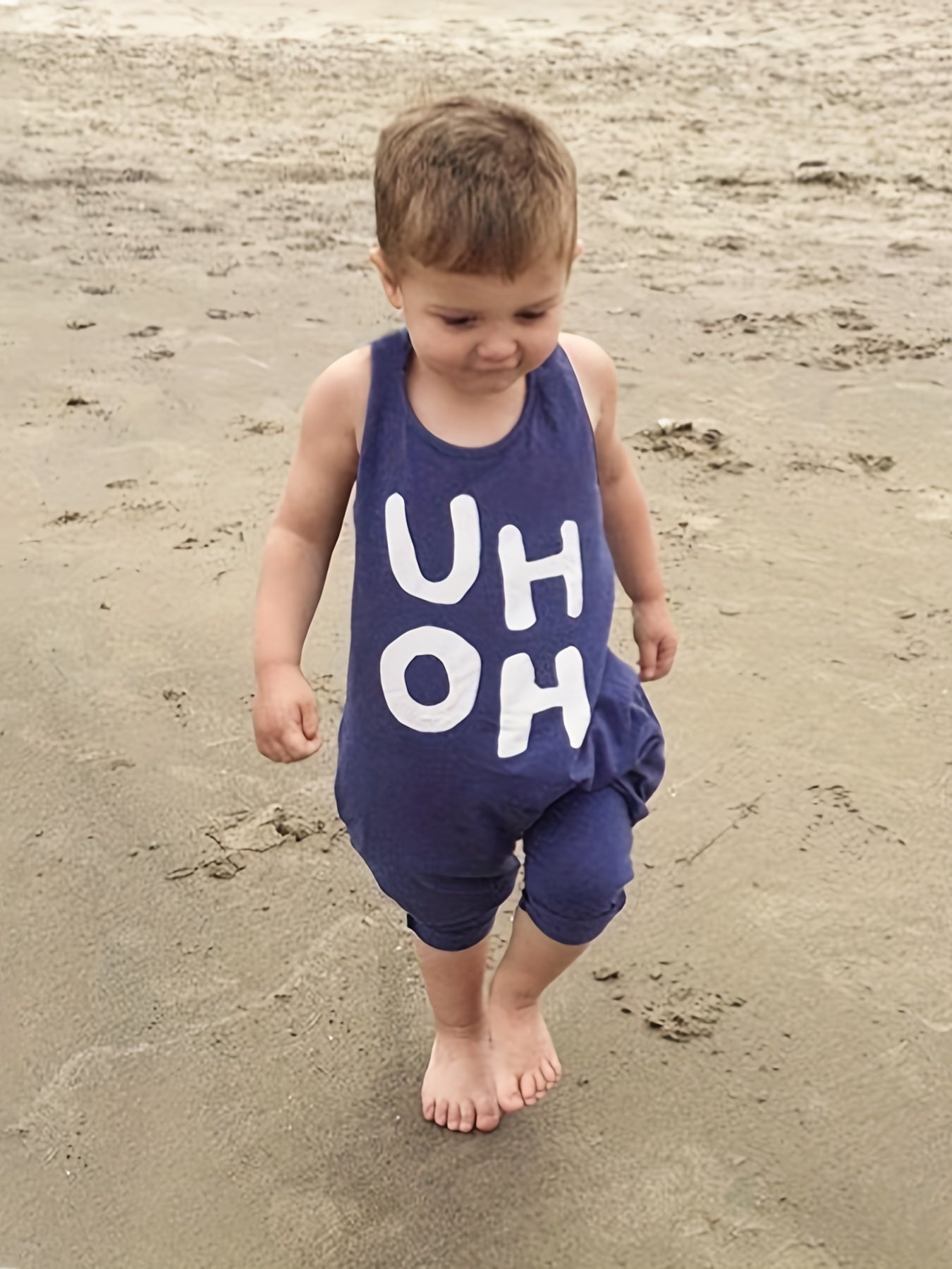 Toddlers Letter Print Baggy Jumpsuit for Summer