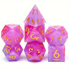 7pcs Sharp Edge Polyhedral Dice Set for Roleplaying Chess Game