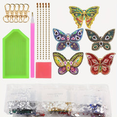 DIY Butterfly Rhinestone Key Chain Diamond Painting Pendant