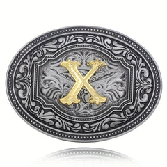 Men's Belt Buckle Initial Letter Retro Design
