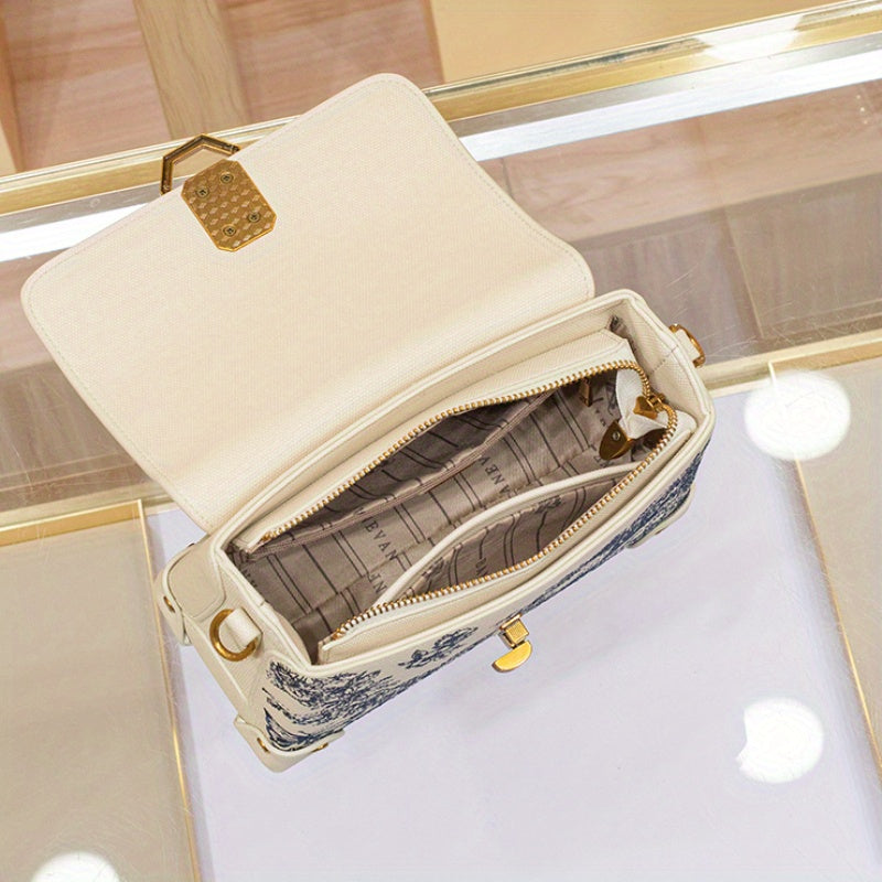Women's Beige Crossbody Bag with Detachable Strap