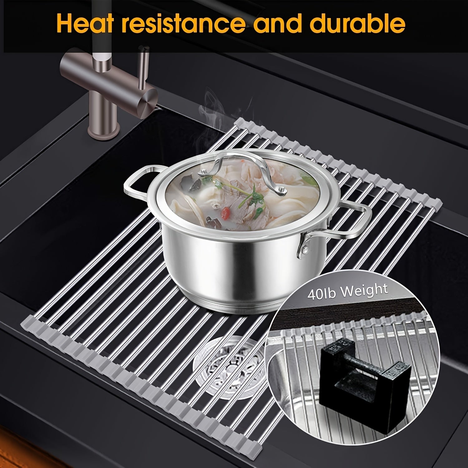 18 Tubes 49 78 34 Roll Up Dish Drying Rack Stainless Steel
