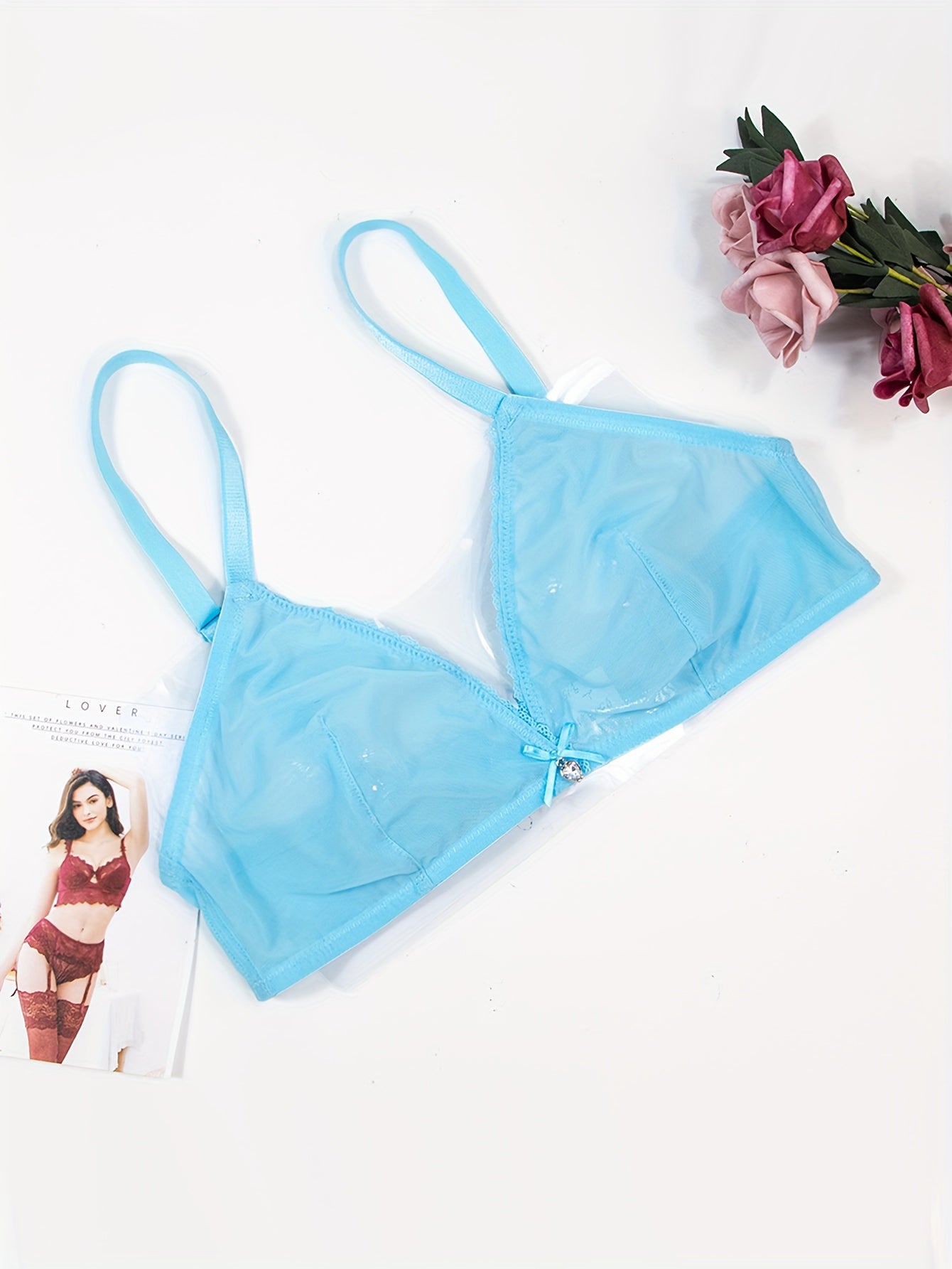 Mesh Unlined Push Up Bra Women's Lingerie