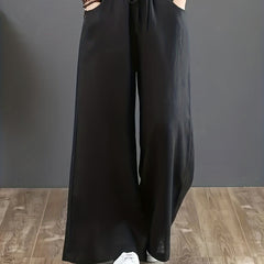 Minimalist Drawstring Wide Leg Pants Women's Clothing