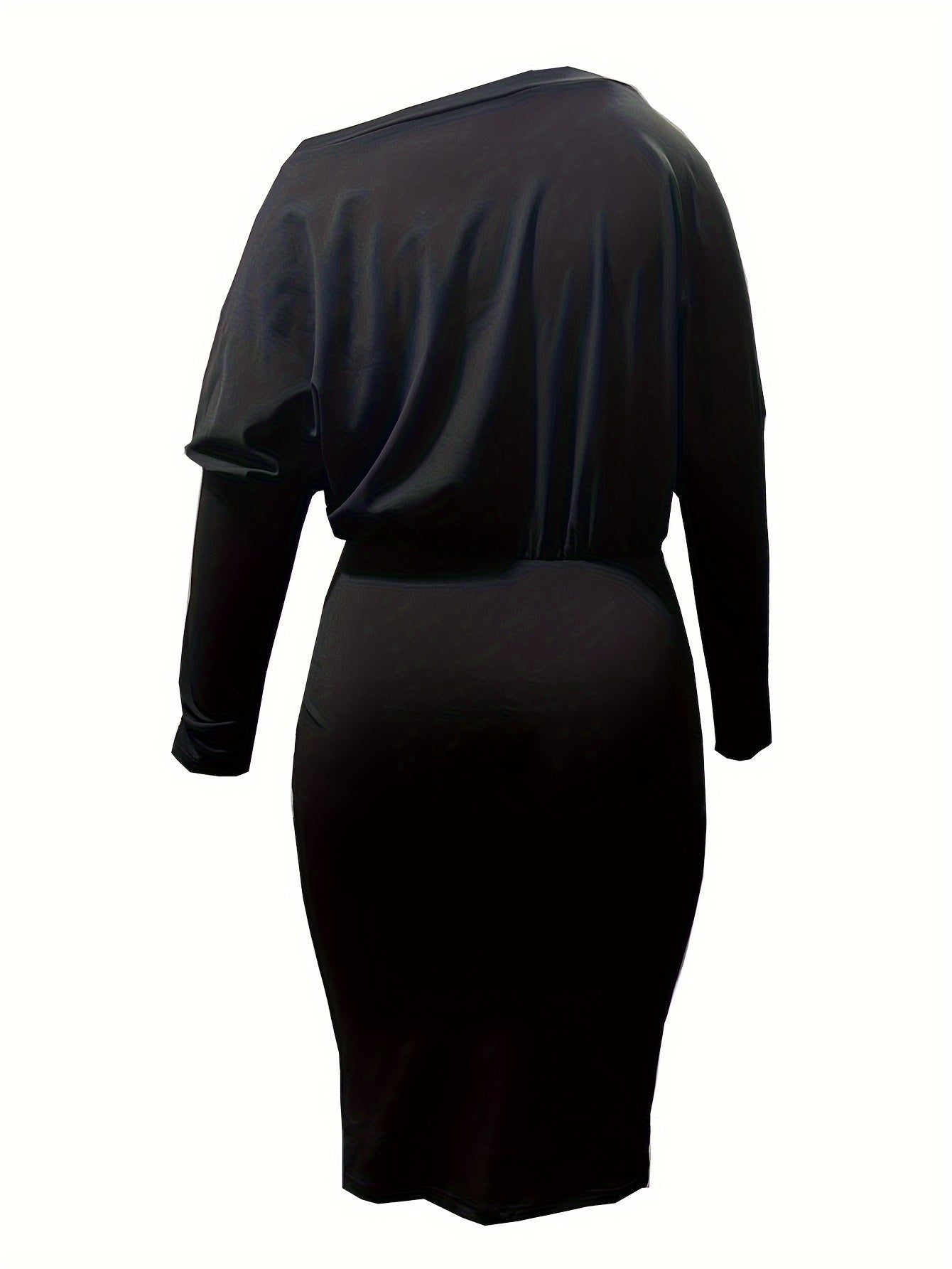 One Shoulder Ruched Dress Long Sleeve