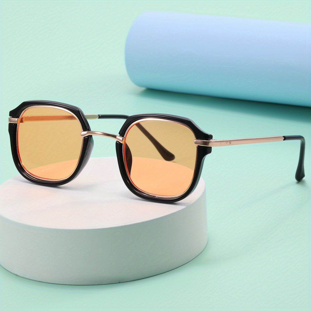 Kids Metal Square Frame Sunglasses UV Protection