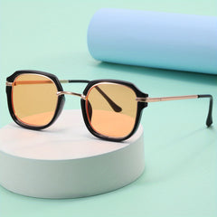 Kids Metal Square Frame Sunglasses UV Protection