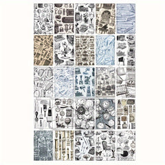 50 Sheets Retro Plant Floral Gift Wrapping Paper Notebook Base Paper