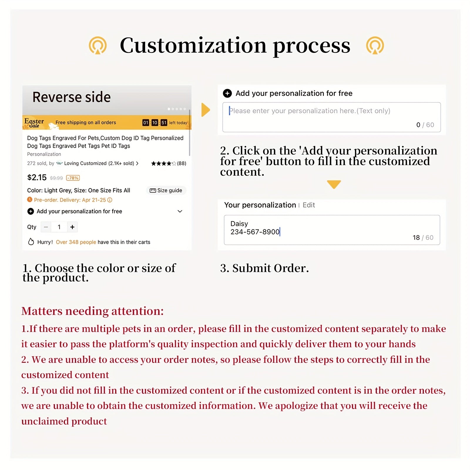 Colorful Personalized Pet Memorial Keychain Customizable up to 8 Characters